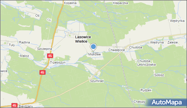 mapa Stara Chudoba, Stara Chudoba gmina Lasowice Wielkie na mapie Targeo